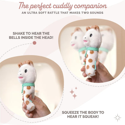 Sophie la girafe Conjunto de presente Sophiesticated Original com chocalho macio, brinquedo de dentição para bebês 100% em borracha natural, caixa de presente com sacola e cartão.