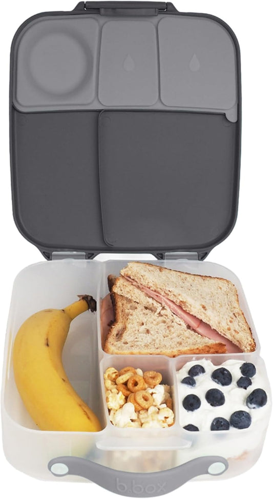 b.box Lancheira | Caixa Bento Grande com 4 Compartimentos (2 à Prova de Vazamentos), Divisória Removível, Bolsa Térmica de Gelo | Ideal para a Escola | a partir de 3 anos | Capacidade de 2L