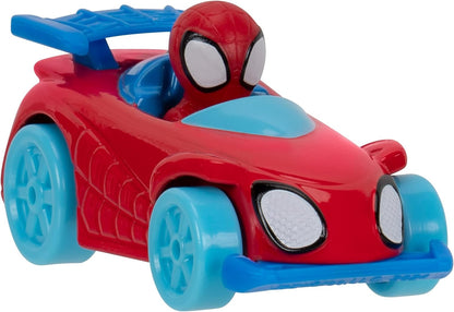 MARVEL Spidey e seus amigos incríveis - Conjunto de pistas Super Loop de metais incríveis - Pista de corrida de 28 polegadas com lançador, Super Loop de 360 graus e veículo exclusivo de metais incríveis