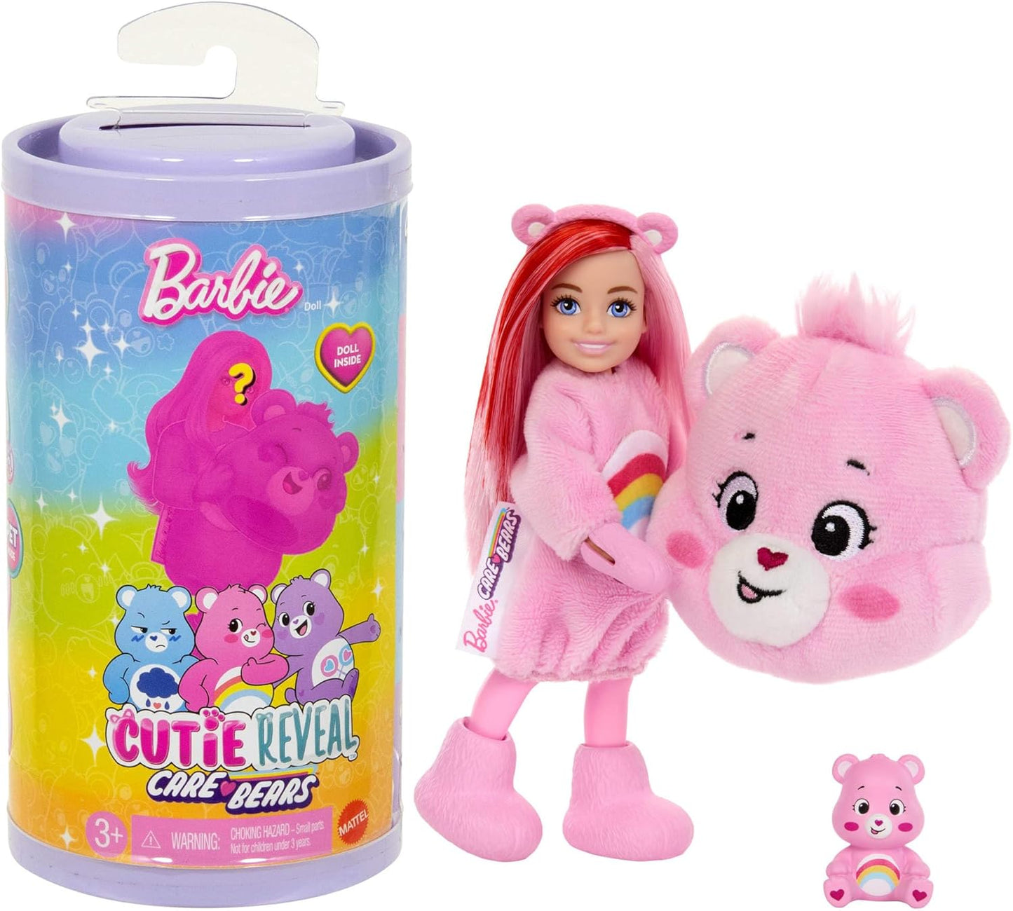 Boneca Barbie Cutie Reveal e acessórios Mini Ursinho, JCN94, Cutie Reveal Ursinhos Carinhosos Série 1 - Ursinho Cheer Jcn95, Cutie Reveal Ursinhos Carinhosos Série 1 - Grumpy Jcn96, Cutie Reveal Ursinhos Carinhosos Chelsea Assistente Jcn97