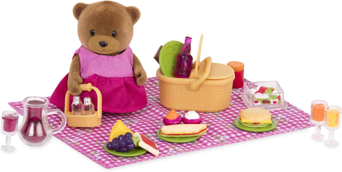 Li'l Woodzeez WZ6705Z Dinossauro, animais Li’l Woodzeez – Conjunto de beliche de 18 peças com móveis e acessórios de quarto – Brinquedos em miniatura e conjuntos de jogos para crianças a partir de 3 anos, Azul, Klein