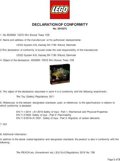 LEGO Botanicals Mini Bonsai Trees - Ginkgo, Pinheiro Negro e Glicínia - Plantas Artificiais com Suportes de Exibição - Kit de Modelo para Decoração de Casa - Presente para Adultos - 10373