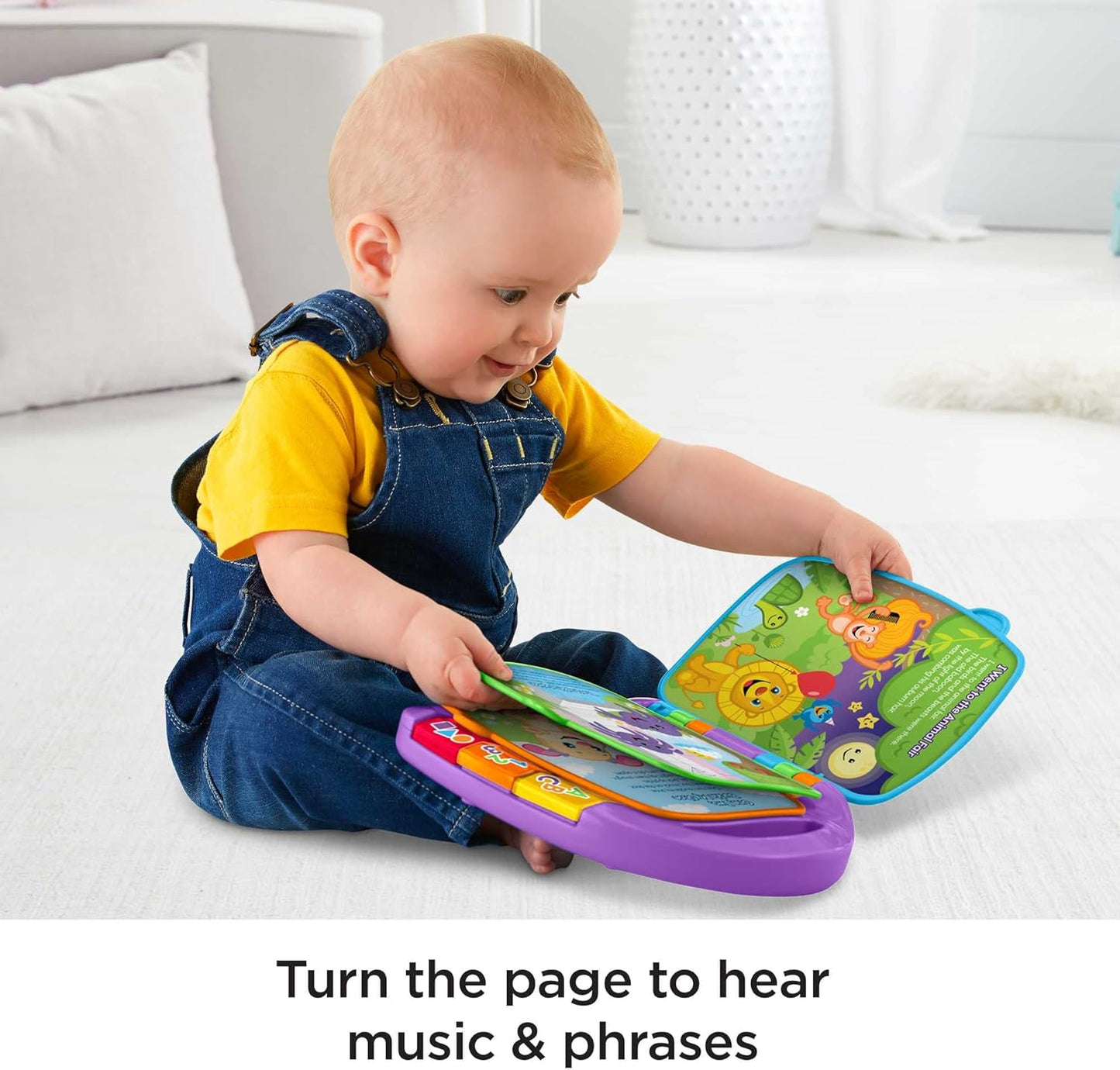 Fisher-Price Brinquedo educativo com histórias, rimas, luzes e música para bebês e crianças pequenas, versão em inglês britânico "Laugh & Learn", CDH26
