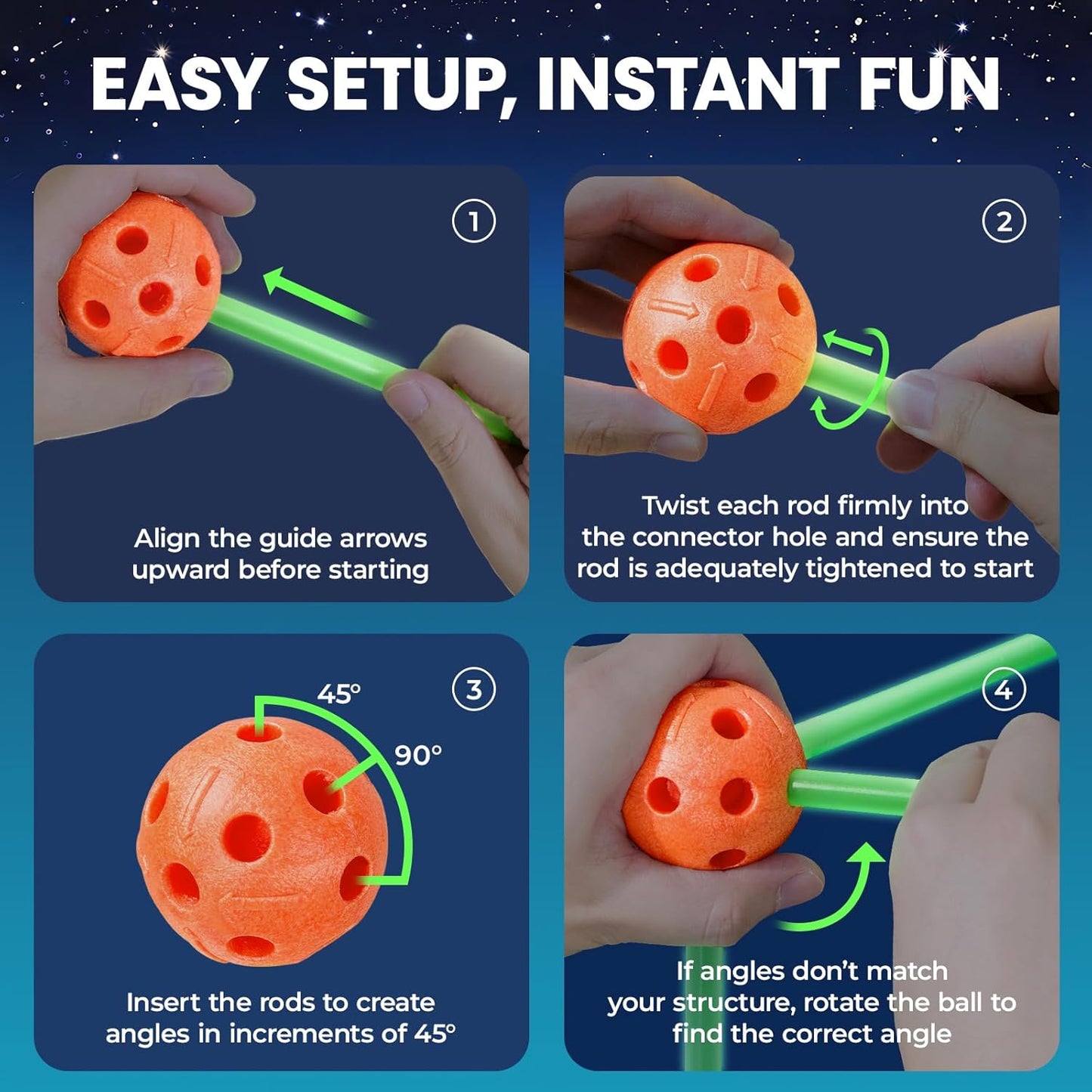 Tiny Land Kit de Construção de Forte com 130 Peças para Crianças - Brilha no Escuro, Brinquedos de Construção para Crianças de 5 a 10 Anos, Kit de Construção de Cabana DIY para Meninos e Meninas