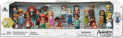 Disney Store Conjunto oficial de boneca Mega estatueta de princesa, 20 peças, figuras de ação de brinquedo de personagem esculpido, inclui Rapunzel, Elsa, Merida, Moana, Mulan, Pocahontas, Pixar e muito mais - adequado para maiores de 3 anos