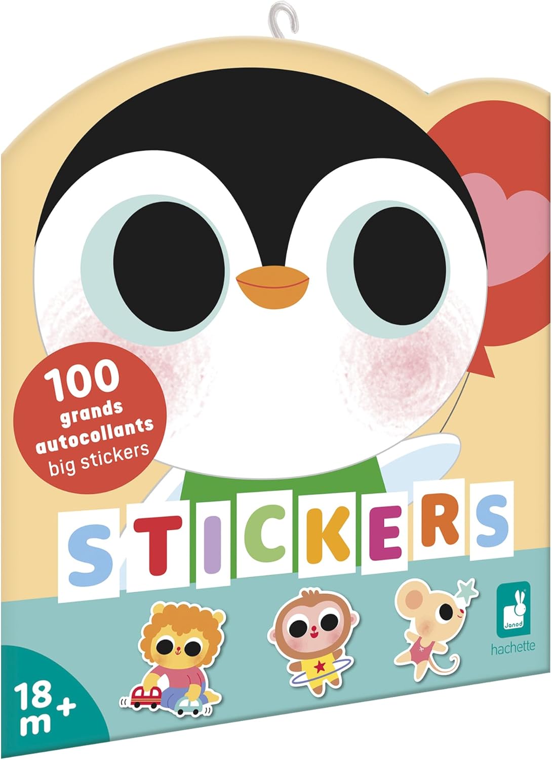 Janod - Pacote de 100 adesivos grandes - Idéal dès 18 mois - Pochette Stickers Autocollants - Bébés Animaux - Loisir Créatif Enfant - Apprentissage Motricité Fine et Concentration - J09193