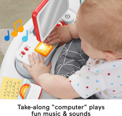 Fisher-Price Centro de atividades 2 em 1 Like a Boss, com luzes e sons, música e brinquedos para bebês e crianças pequenas, HBM26.