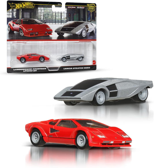 Hot Wheels Premium Car Culture - Pacote com 2 veículos em escala 1:64, combinações exclusivas, pneus Real Riders, chassi de metal, brinquedo para colecionadores, JBL02