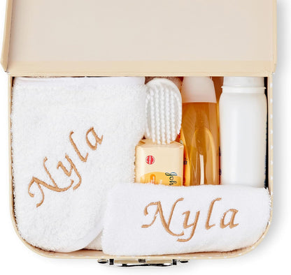 Conjunto de presentes personalizados para bebês: presentes personalizados para bebês, conjunto de banho para bebês, presentes personalizados para recém-nascidos, itens essenciais para recém-nascidos