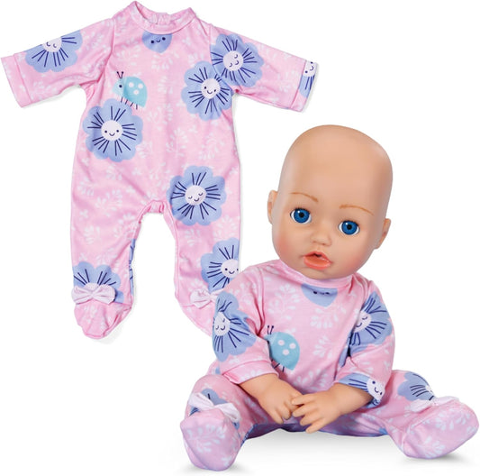 Baby Annabell Macacão rosa - Tecido macio com estampa floral - Serve em qualquer boneca Baby Annabell e BABY born de 43 cm - Indicado para crianças a partir de 3 anos