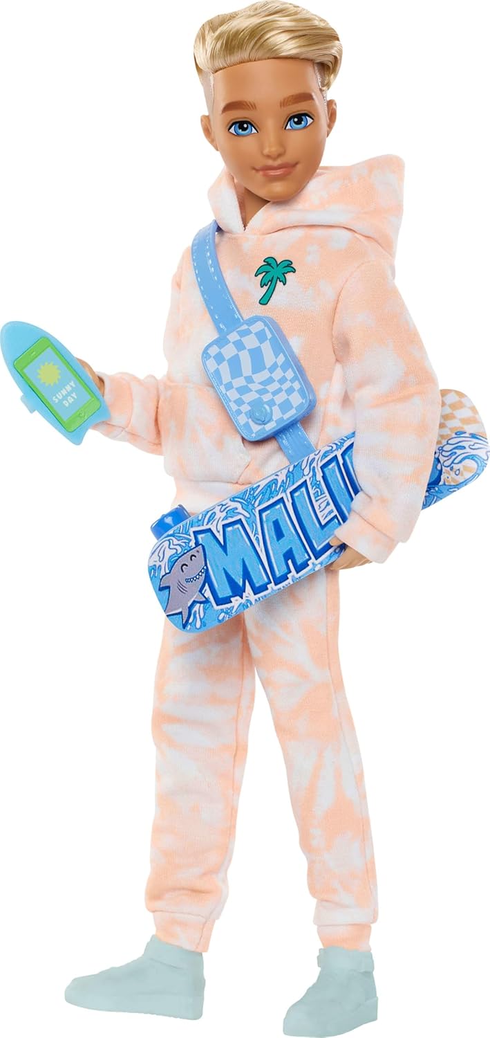 Barbie Conjunto de bonecas Dream Besties e acessórios, preta - Renee, loira - Ken, marrom - Barbie "Brooklyn", marrom - Teresa, rosa - Barbie "Malibu", rosa - Daisy Jean, boneca articulada.