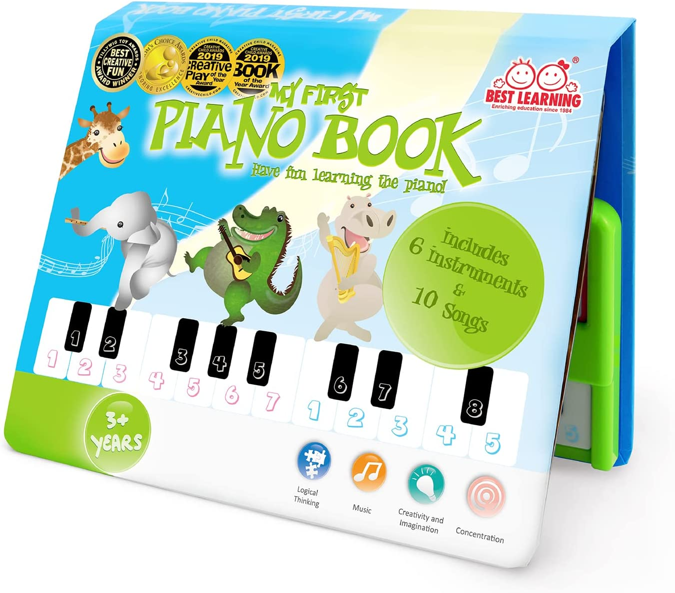 BEST LEARNING Meu primeiro livro de piano - brinquedo musical educacional para crianças de 3 a 5 anos - presente de aniversário ideal para meninos ou meninas de 3 e 4 anos