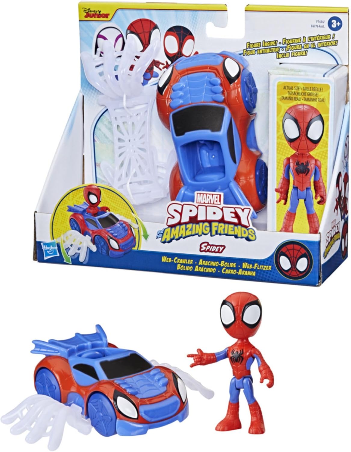 Homem-Aranha e seus amigos incríveis - Brinquedo Marvel Homem-Aranha Web Crawler, figura de ação do Homem-Aranha e veículo incluídos - Brinquedos pré-escolares