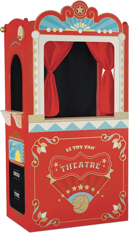 Le Toy Van - Teatro educativo de marionetas en madera | Juguete de juego de rol para niños: apto para mayores de 3 años, multicolor, 69,85 x 40,89 x 121,92 cm