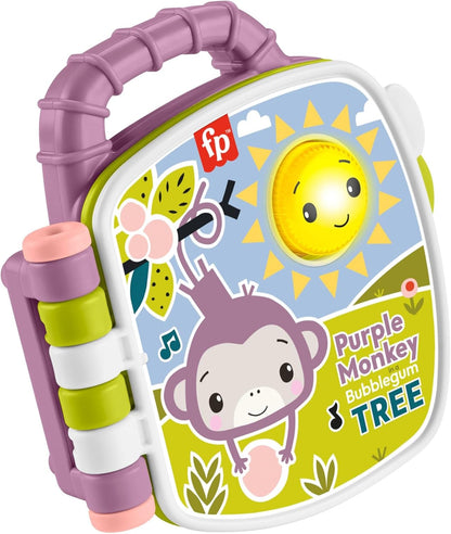 Brinquedo Fisher-Price Macaco Roxo Livro de Histórias Musical com Luzes e Sons para Bebês e Crianças a partir de 6 Meses, JFC75