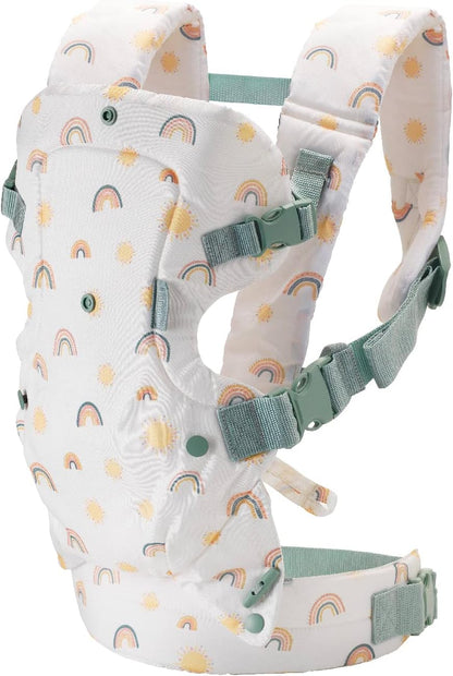 Infantino Canguru Flip Advanced 4 em 1 - Ergonômico, conversível, para uso com o bebê virado para dentro ou para fora, para uso na frente e nas costas, para recém-nascidos e crianças de 3,6 a 14,5 kg, Arco-íris