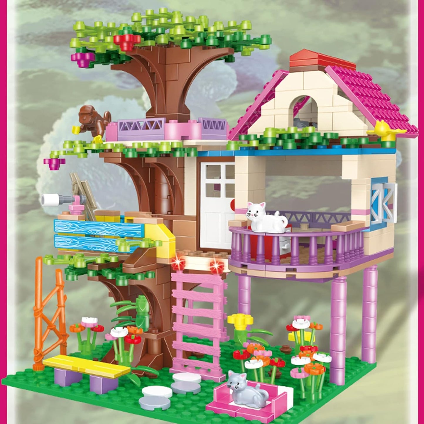 Vintop Casa del Árbol Bloques de Construcción de Juguete para Niñas Ad 6 7 8 9 10+ Años, 540 Piezas STEM Friendship Tree House Juguete Regalo para Niñas 6 7 8 9 10+ Años