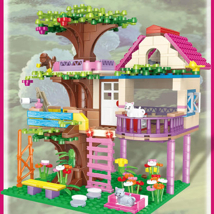 Vintop Casa del Árbol Bloques de Construcción de Juguete para Niñas Ad 6 7 8 9 10+ Años, 540 Piezas STEM Friendship Tree House Juguete Regalo para Niñas 6 7 8 9 10+ Años
