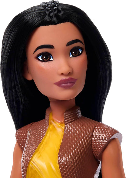 Mattel Boneca Disney Princess Raya com Visual Característico | Inclui calça, botas e braceletes removíveis; articulada e colecionável; inspirada no filme "Raya e o Último Dragão" da Disney (HLX22)