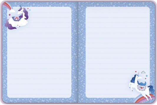 Janod - Caderno com Elástico - 144 Páginas - Tema Unicórnio - Formato A5 - Papelaria - Papelaria Unicórnio Presente para Meninas - 6 Anos ou Mais - J08932