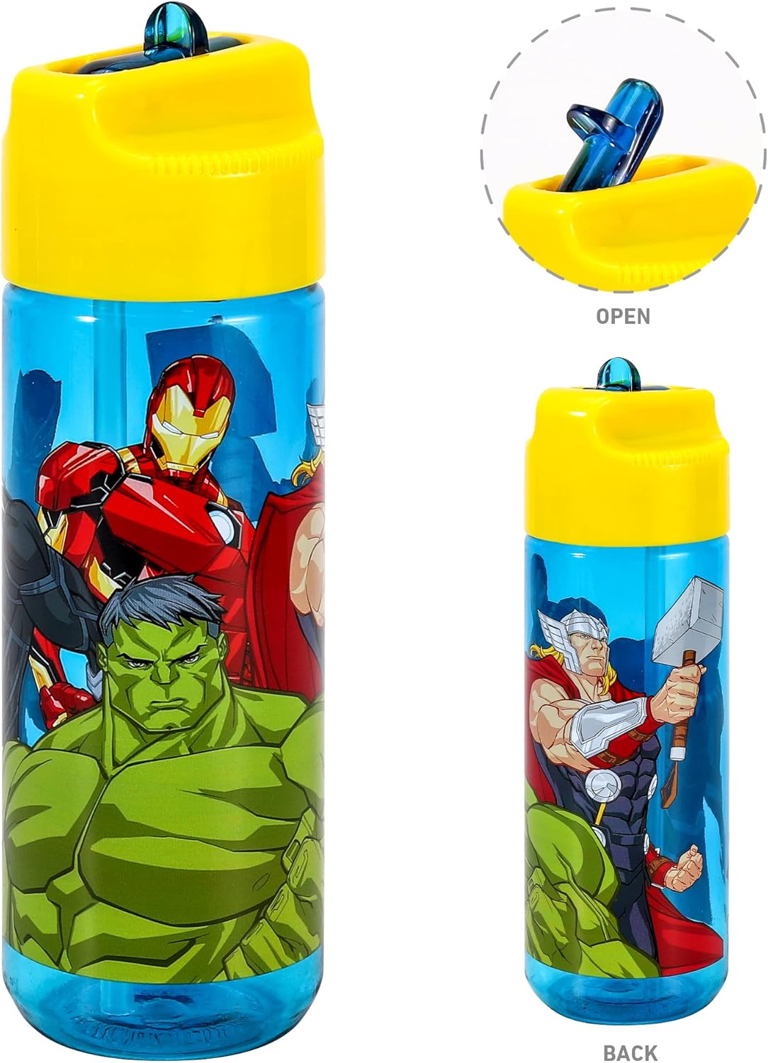 Zawadi Global Conjunto de lancheira infantil Avengers Kids - lancheira isolada, lancheira com vários compartimentos e garrafa de água de 540 ml - conjunto de comida para almoço de viagem escolar, sem BPA