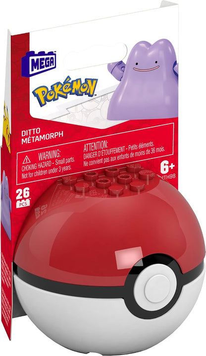 Mega Brands Pokémon Construx em Pokébola (Séries Evergreen e Generations) – (Ditto) Produtos oficialmente licenciados