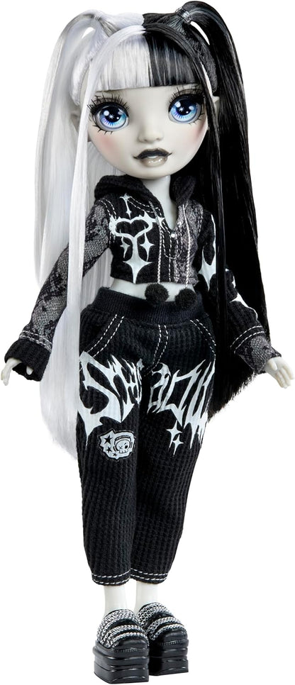 Rainbow High Shadow High Girl's Night - Heather Grayson - Boneca Fashion em tons de cinza de 28 cm, com cabelo e roupa pretos e brancos, acessórios e pente - para colecionadores e crianças a partir de 4 anos.