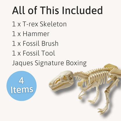 Jaques of London Dinosaur Toys - Kit de escavação de fósseis de dinossauros para meninos com ferramentas de escavação