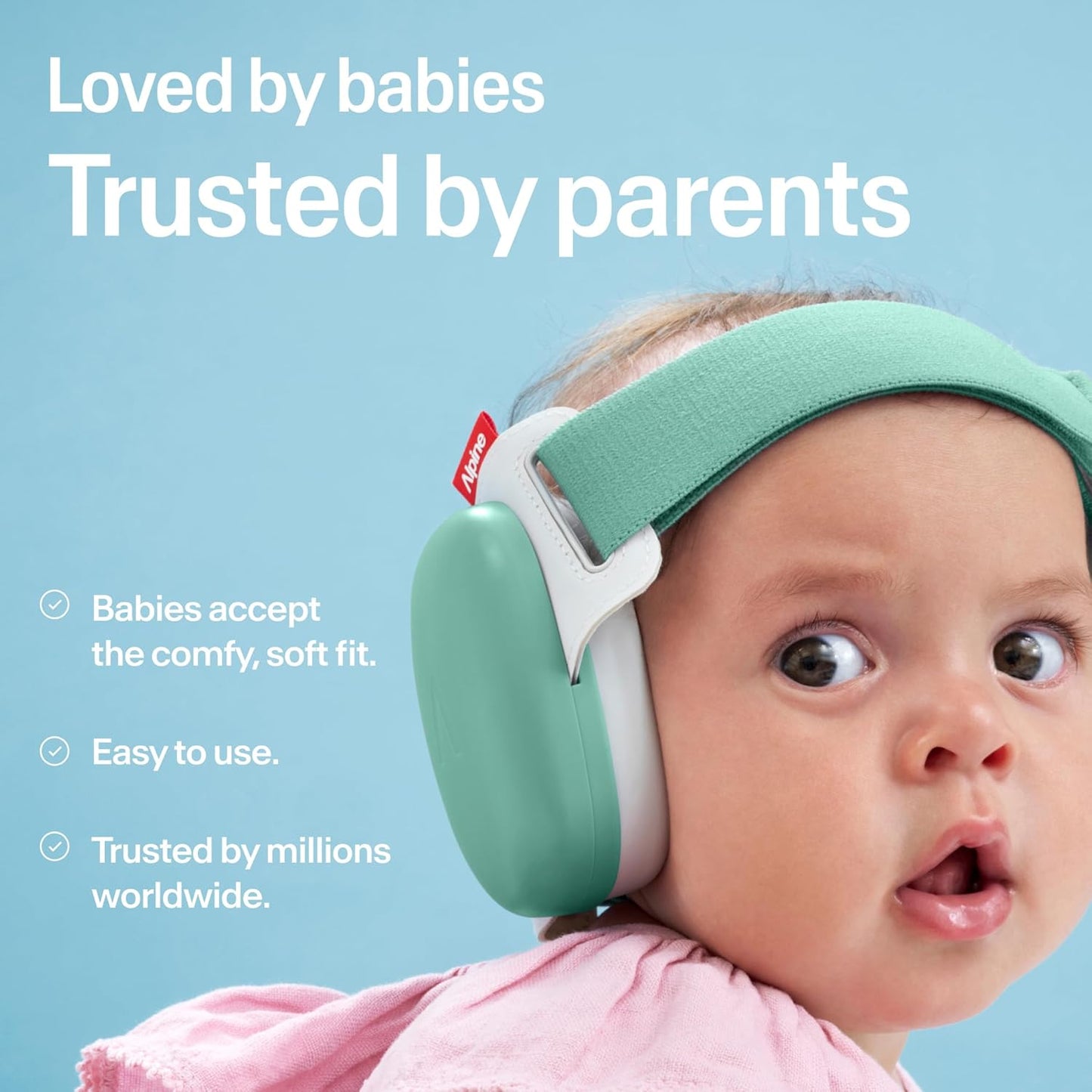 Alpine Protetores auriculares Muffy Baby Comfort para bebês e crianças pequenas - Certificados CE e UKCA - Faixa de cabeça exclusiva para ajuste seguro e confortável - Ajustável em vários níveis,