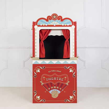 Le Toy Van - Teatro educativo de marionetas en madera | Juguete de juego de rol para niños: apto para mayores de 3 años, multicolor, 69,85 x 40,89 x 121,92 cm