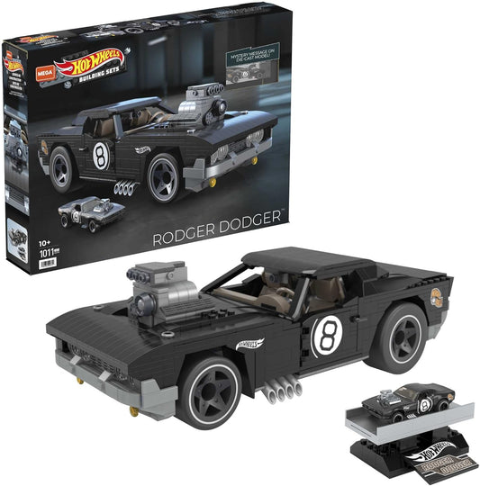 MEGA Hot Wheels Veículo de Montar Colecionável para Adultos, Escala 1:20, Roger Dodger com Recursos de Luxo e Modelo em Metal Fundido, para Fãs e Colecionadores - HDJ98
