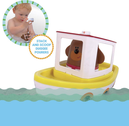 Hey Duggee Lightshow River Boat Underwater Light Show Barco de brinquedo para banho, carros alegóricos, projetos de luzes debaixo d'água, Squirrel Club, CBeebies, idade 3 anos mais