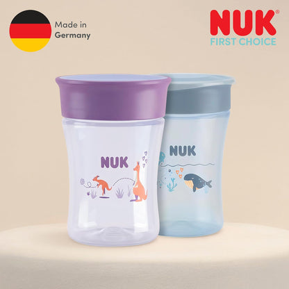 NUK Copo de Treinamento Magic Cup | 8+ meses | 230 ml | Borda 360° antivazamento | Copo para crianças pequenas | Baleia Azul | 1 unidade