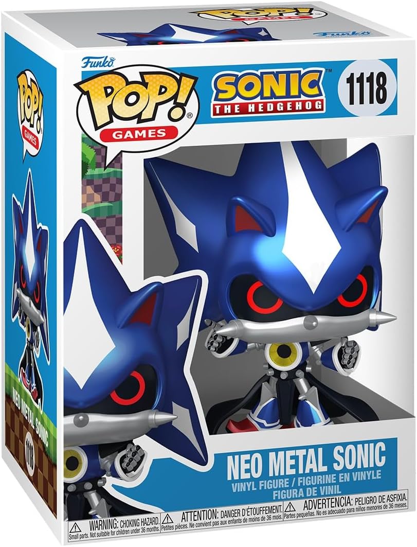 Funko Pop! Games: Sonic - Neo Metal Sonic - Metallic - Sonic the Hedgehog - Figura de vinil colecionável - Ideia para presente - Produtos oficiais - Brinquedos para crianças e adultos - Fãs de videogames
