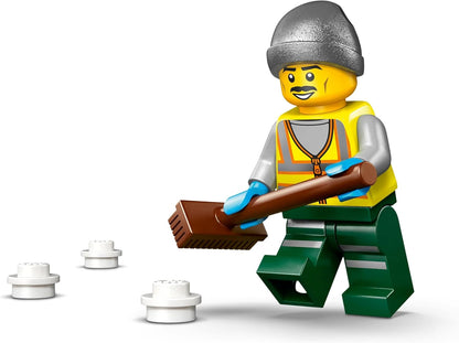 LEGO Caminhão Limpa-Neve City - Kit de Montagem com Minifigura, Ferramentas e Função de Espalhar Sal - Ideia de Presente de Aniversário para Meninos a partir de 6 Anos e Fãs de Engenharia - 60490