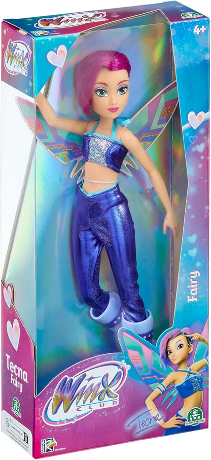 Winx Boneca Fada – Tecna com Asas Brilhantes e Articulações – Acessórios de Fada Removíveis – Visual de Transformação Inspirado em Tecnologia – Brinquedo Oficial do Clube Winx para Meninas – A partir de 4 Anos