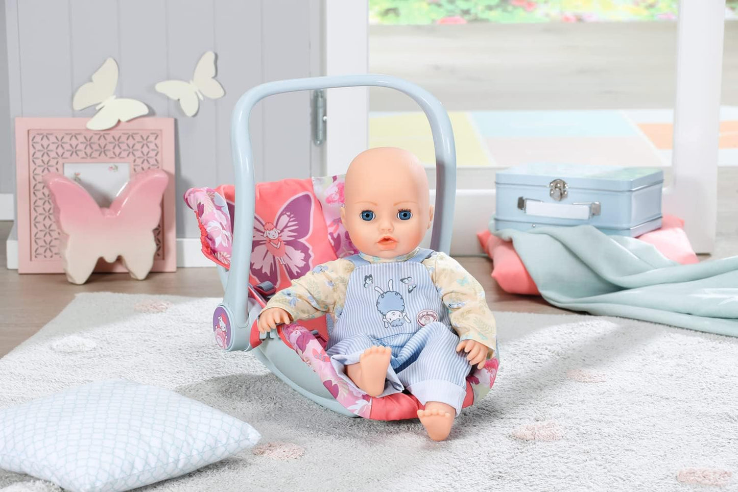 Baby Annabell Cadeira de Bebê Active Comfort, Acessório para Bonecas de 36cm/43cm, 2 em 1: Canguru e Cadeira para Bebê, Inclui Capa de Tecido, Alça Ergonômica, Cinto de Segurança, Adequada para Crianças a partir de 3 Anos, Multicolorida (706657)