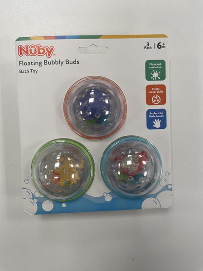 Nuby Brinquedo de banho para bebê Bubbly Buds flutuante - Brincadeira sensorial | Fácil de segurar | Fácil de limpar