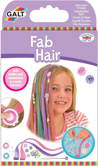 Galt Toys, Fab Hair, Hair Chalk Kit and Extensions for Children, Ages 6 Years Plus, Galt Toys, Sparkly Scrunchies, Craft Kits for Kids, Ages 5 Years Plus, Silver,White