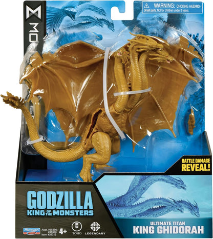 MonsterVerse Godzilla King of the Monsters Figura de acción articulada Titan King Ghidorah de 6 pulgadas con función de revelación de daño de batalla, adecuada para mayores de 4 años