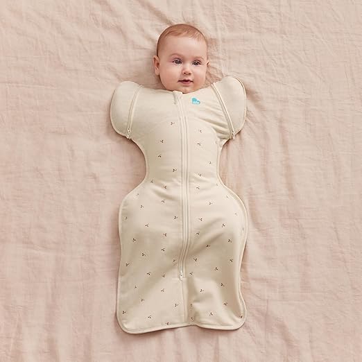 Love To Dream Manta de Transição Swaddle Up, Tamanho Médio (6-8,5 kg), Cor North Star Branca, Ajuste Perfeito, Abas Removíveis com Zíper, 1,5 Tog, Adequada para Temperaturas Amenas (18-22°C), Lavável à Máquina e Dupla Face