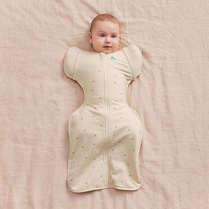 Love To Dream Manta de Transição Swaddle Up, Tamanho Médio (6-8,5 kg), Cor North Star Branca, Ajuste Perfeito, Abas Removíveis com Zíper, 1,5 Tog, Adequada para Temperaturas Amenas (18-22°C), Lavável à Máquina e Dupla Face