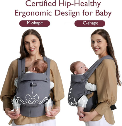 Momcozy Canguru para Bebês Recém-nascidos e Crianças Ergonômico, Aconchegante e Leve