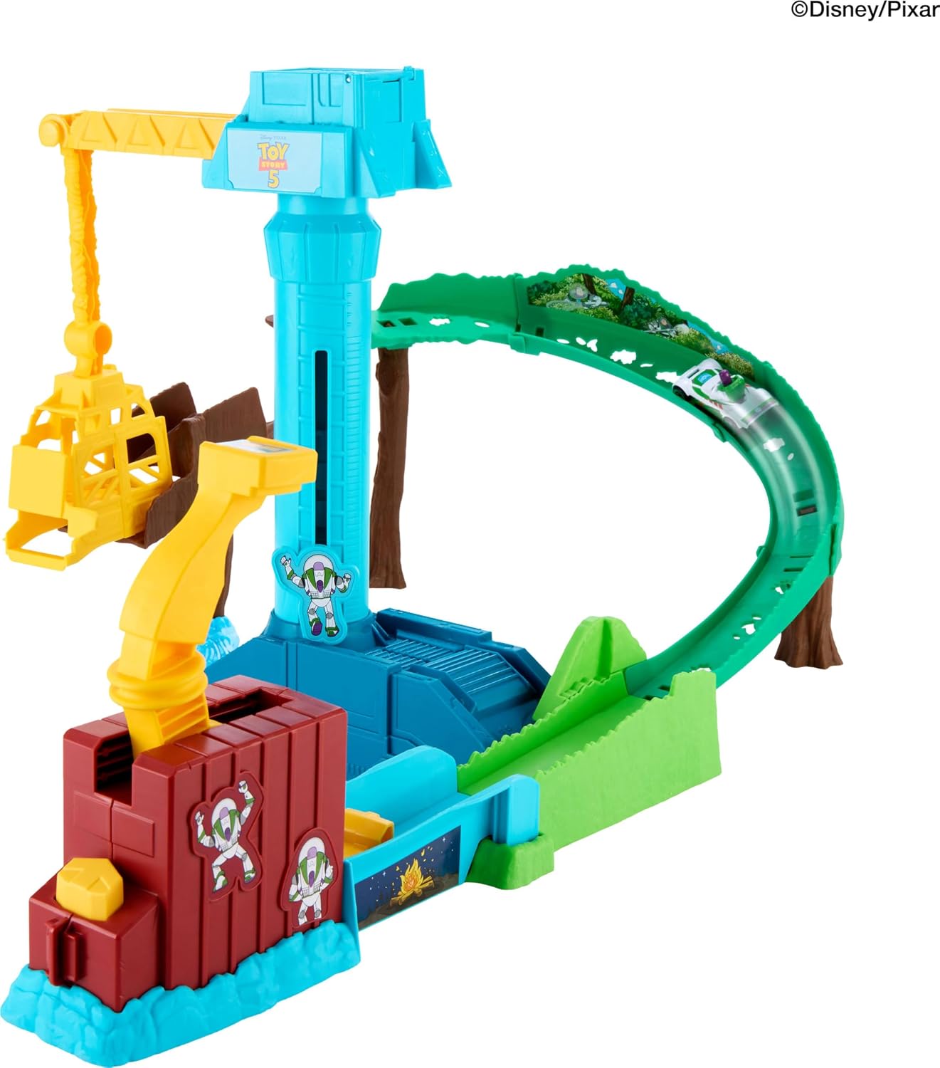 Hot Wheels Disney & Pixar Hi-Tech – A Aventura do Comando Estelar de Buzz Lightyear | Inspirado no filme Toy Story 5, Conjunto de Pista Superstar Speeders, JLH42