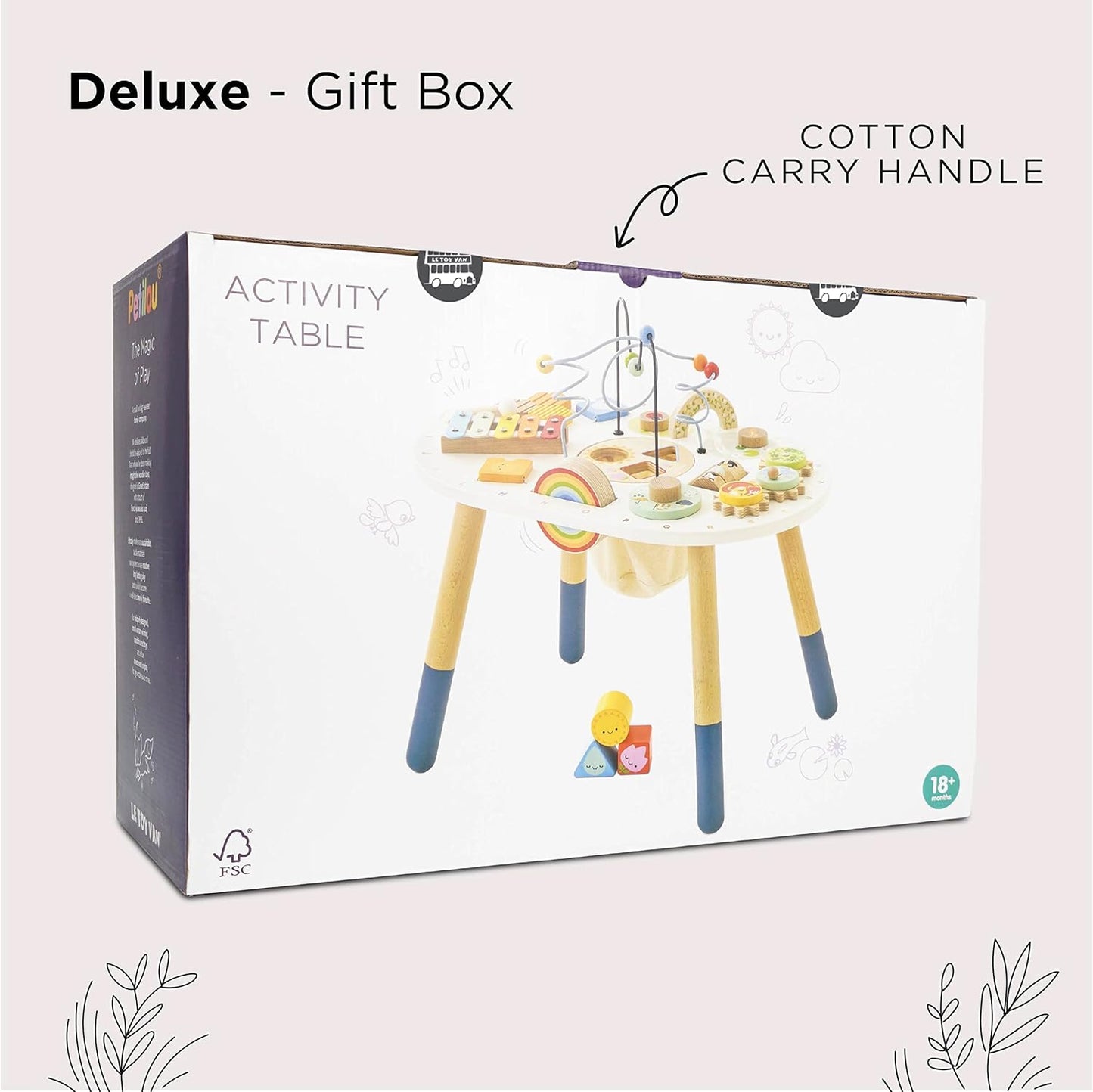 Le Toy Van Tabela de atividades PL137 | Brinquedos infantis - xilofone arco-íris, classificador de formas de madeira e muito mais - 18 meses +, médio