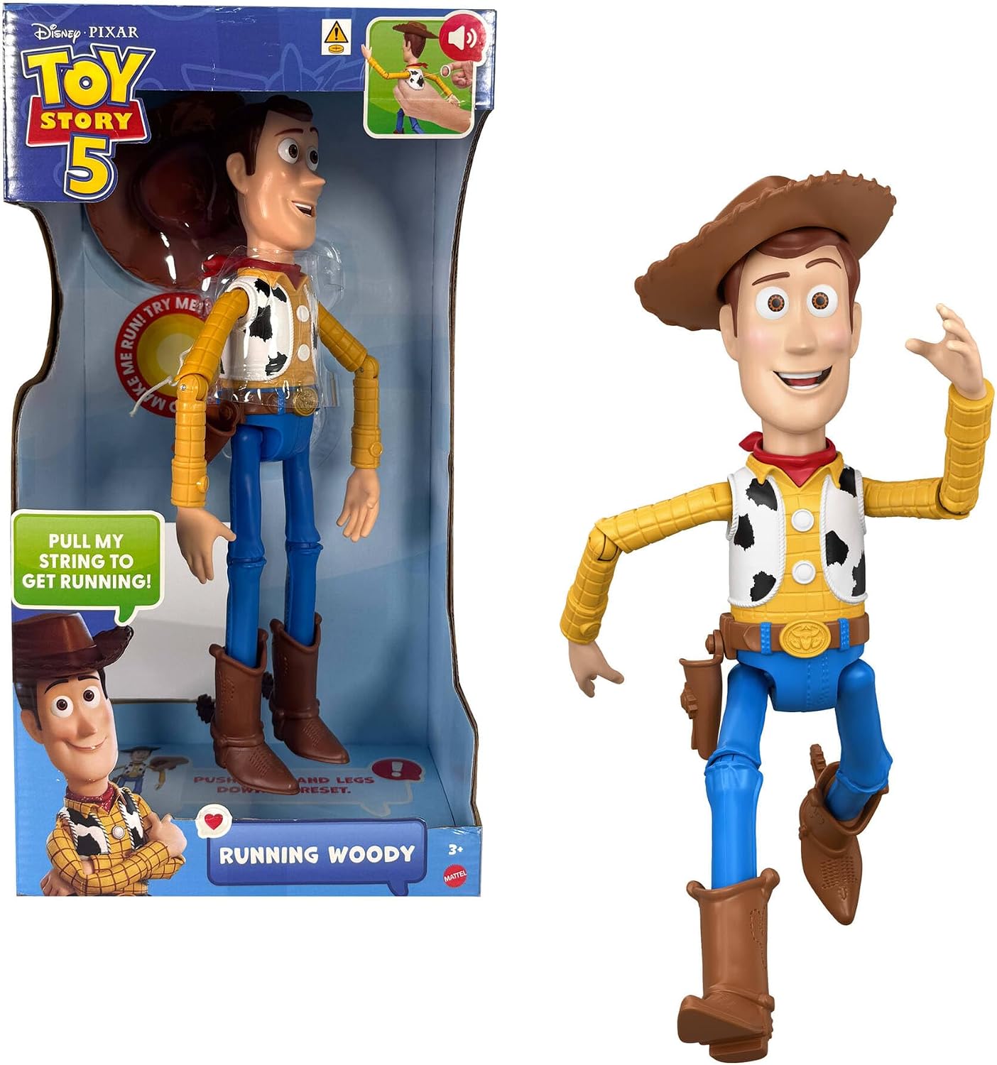 Mattel Disney e Pixar Toy Story 5 Woody em Ação | Boneco de Ação de 30 cm com mais de 50 Frases e Sons do Filme, Fiel ao Filme, JKL95