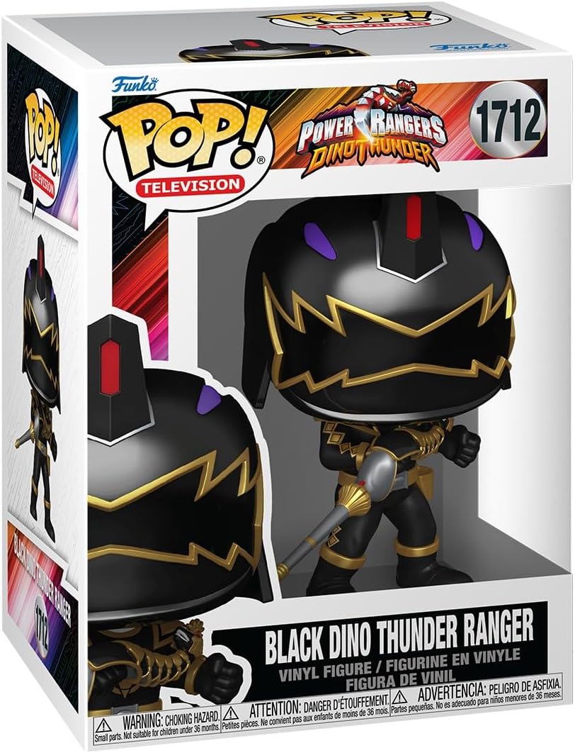 Funko Pop! TV: Power Rangers Dino Thunder - Black Dino Ranger - Figura de vinil colecionável - Ideia para presente - Produtos oficiais - Brinquedos para crianças e adultos - Fãs de TV - Figura modelo para colecionadores