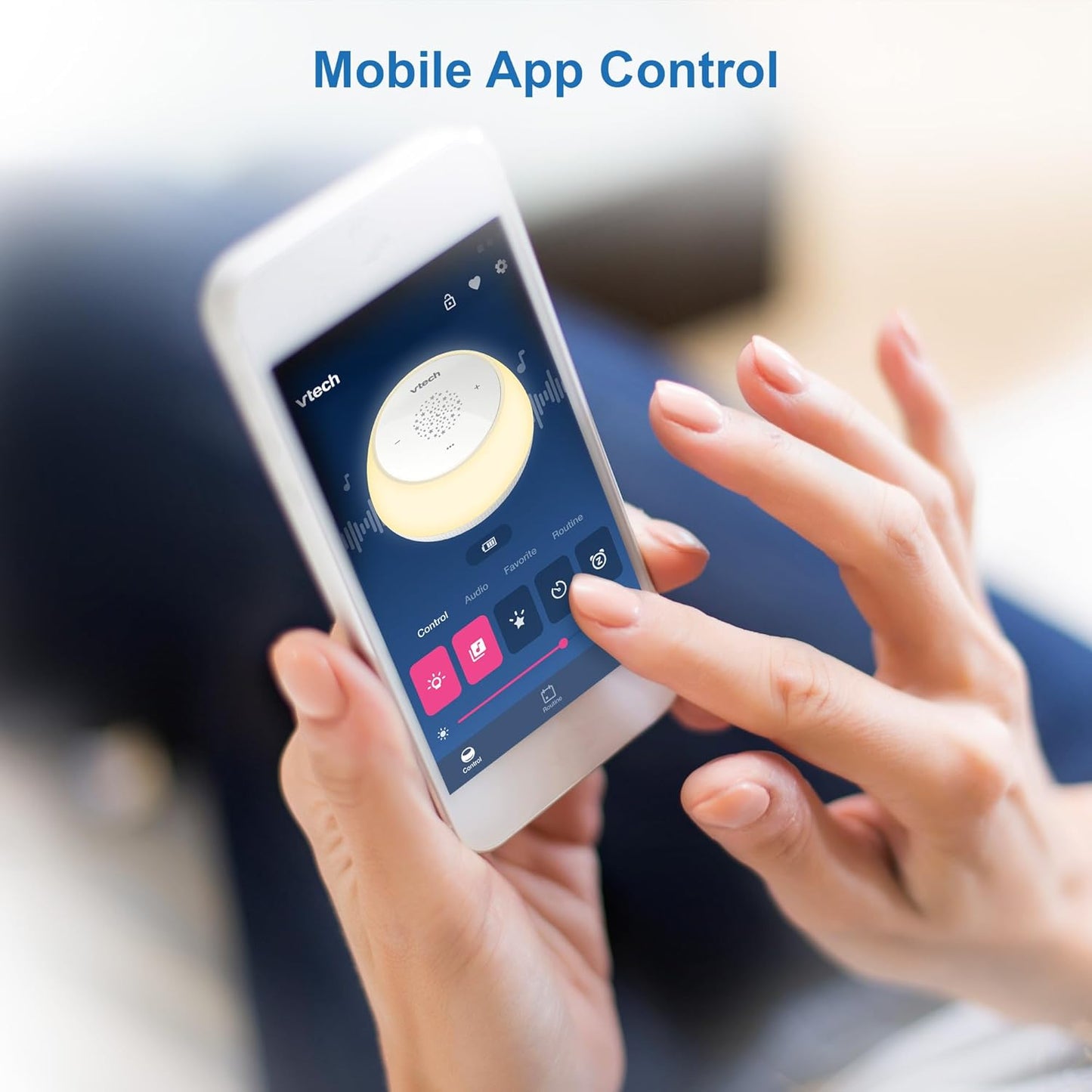 VTech BC8213 V-Hush Junior Treinamento de Sono com 40 histórias/músicas/sons e grave sua própria voz. Alto-falante portátil Bluetooth HD, luz noturna multicolorida de 250+, projetor de teto