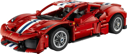 LEGO Technic Ferrari 488 PISTA – Kit de Modelo com Motor V8, Direção e Diferencial – Decoração Gamer – Presente de Aniversário para Meninos a partir de 9 Anos e Fãs de Automobilismo – 42235