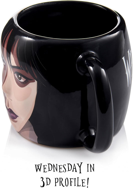 Caneca 3D para presente WOW! STUFF Wednesday and Thing | Mistério dentro | Produtos oficiais da Wednesday, itens colecionáveis, brinquedos e presentes | Para adolescentes, pré-adolescentes e adultos